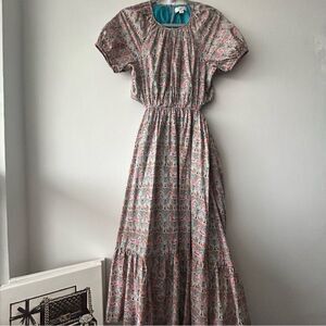 J.Crew Liberty fabric Side cutout organic cotton Midi dress Giorgia Duke fabric